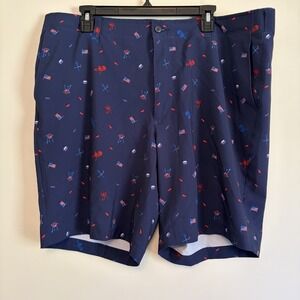 Pro Tour Sz 40 Shorts Patriotic BBQ Fireworks America Flag Fourth Of July Blue